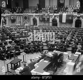 Frank Billings Kellogg (1856-1937), US-Außenministerin (1925 – 29) Eröffnung der internationalen Union, 1925. Stockfoto