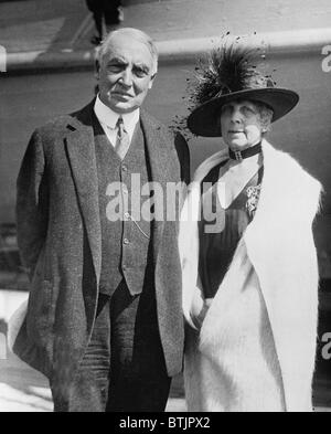 Präsident Warren Harding und seine Frau Florence in 1923 Porträt. Stockfoto