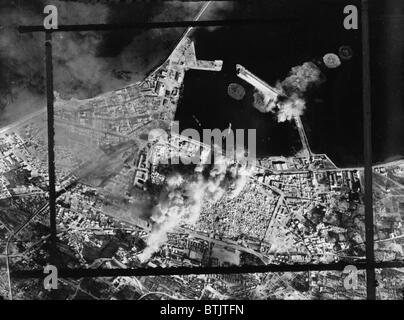 Zweiter Weltkrieg, original-Bildunterschrift: "die tödliche Treffsicherheit der United States Army Air Force Bomber wird grafisch dargestellt Stockfoto