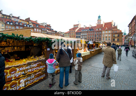 Warschau-Polen-Weihnachtsmarkt in der Altstadt Stockfoto