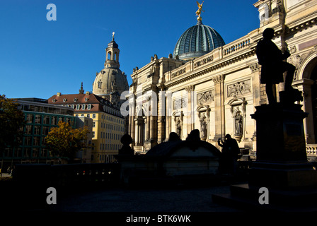 Akademie der bildenden Künste Kunstakademie von Brühls Terrasse alte historische Dresdner Altstadt Stockfoto