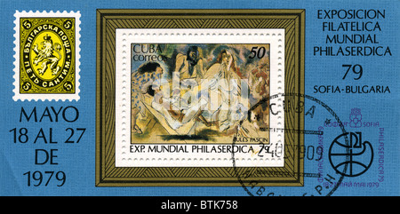 Kuba - ca. 1979: Eine Briefmarke von JULES PASCIN, ca. 1979 in Kuba zeigt Farbe gedruckt. Stockfoto