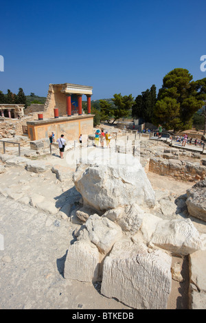 Ruinen des Nord Propylaeum des Knossos Palastes. Kreta, Griechenland. Stockfoto