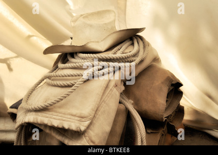 Cowboy-Gang an der Bar U Ranch National Historic Site - Alberta, Canada Stockfoto