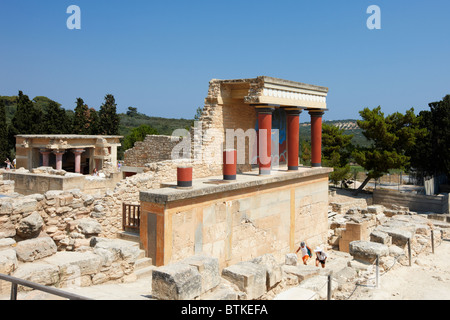 Der Norden Propylaeum im Palast von Knossos. Insel Kreta, Griechenland. Stockfoto