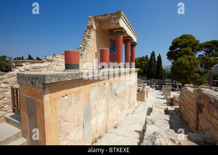 Der Norden Propylaeum im Palast von Knossos. Insel Kreta, Griechenland. Stockfoto