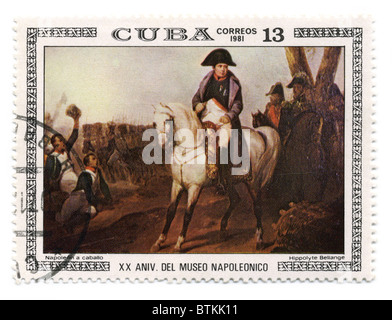 Kuba - ca. 1981: Eine Briefmarke gedruckt in Kuba zeigt Bild von Napoleon Bonaparte. Stockfoto