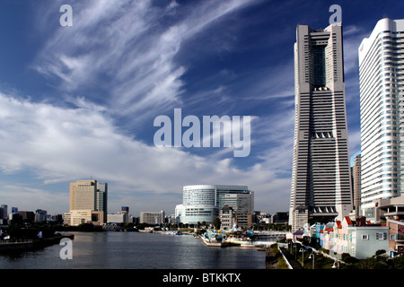 Ansicht von Minato Mira 21 Bezirk und Landmark Tower Yokohama Japan Stockfoto