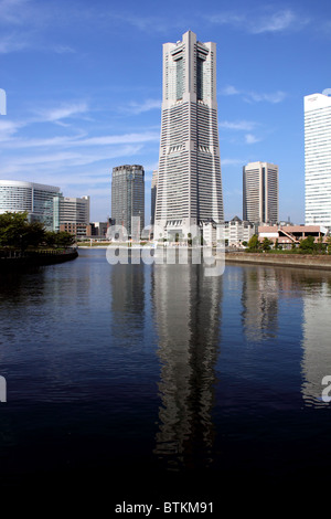 Ansicht von Minato Mira 21 Bezirk und Landmark Tower Yokohama Japan Stockfoto