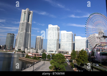 Ansicht von Minato Mira 21 Bezirk und Landmark Tower Yokohama Japan Stockfoto