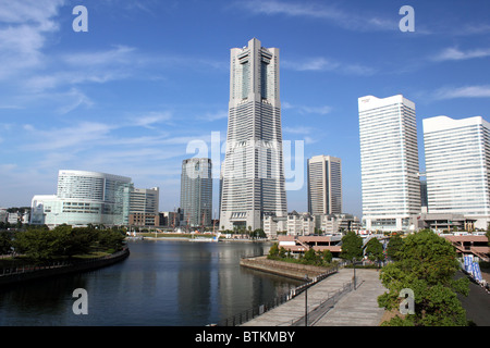 Ansicht von Minato Mira 21 Bezirk und Landmark Tower Yokohama Japan Stockfoto