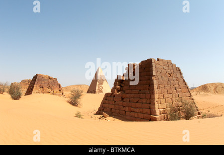 Sudan-Pyramiden in der königlichen Stadt Meroe Stockfoto