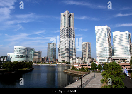 Ansicht von Minato Mira 21 Bezirk und Landmark Tower Yokohama Japan Stockfoto