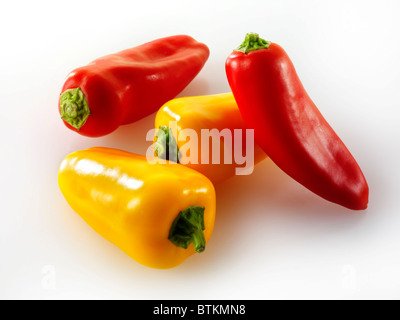 Gemischte rote & gelbe Mini-Paprika Stockfoto