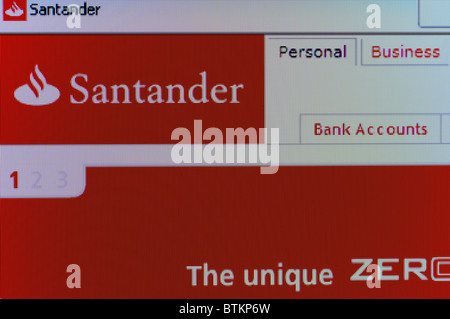 "Santander" Internet-banking-website Stockfoto