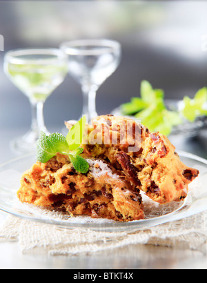 Getrocknete Früchte Cookies auf einem Teller - Nahaufnahme Stockfoto