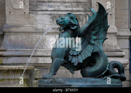 Fontaine Saint-Michel, Paris, Frankreich Stockfoto