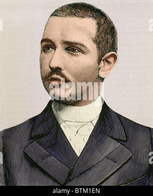 Abbas II. von Ägypten (1874-1944). Letzte Khedive von Ägypten und Sudan (1892-1914). Gravur. Farbige. Stockfoto