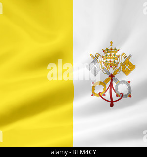 Hohe Auflösung Flagge der Vatikanstadt Stockfoto