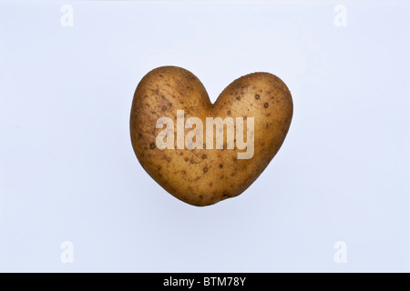 Unförmige Potato  Heart Shaped Vegetables Mis-Shapes auf schweren Böden. Stockfoto
