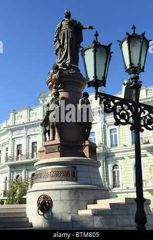 Denkmal für Kaiserin Katharina II. in Odessa, Ukraine Stockfoto