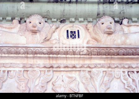Detail des Einganges der Audiencia de Las Grenzen in der spanischen Kolonialzeit Gracias, Lempira, Honduras Stockfoto