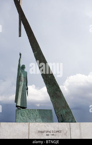 Statue Pythagoras von Samos Stockfoto