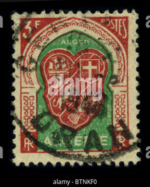 Algerien - CIRCA 1948: Eine Briefmarke zeigt Bild gewidmet der Algier ist die Hauptstadt und größte Stadt in Algerien und dem Maghreb, ca. 1948. Stockfoto