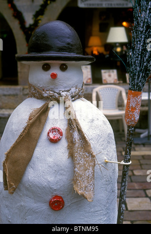 Schneemann, Weihnachten, Valbonne, Frankreich, Europa Stockfoto