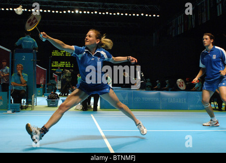 Badminton Mixed Doppel Stockfoto