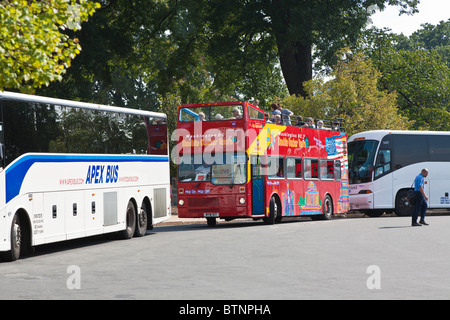 Washington DC - Sep 2009 - Touristen nehmen durch Washington D.C. im Doppeldecker-Bus. Stockfoto