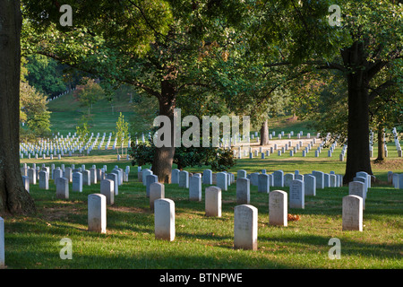 Arlington, VA - Sep 2009 - Reihen von Grabsteinen auf dem Arlington Nationalfriedhof Arlington, Virginia Stockfoto