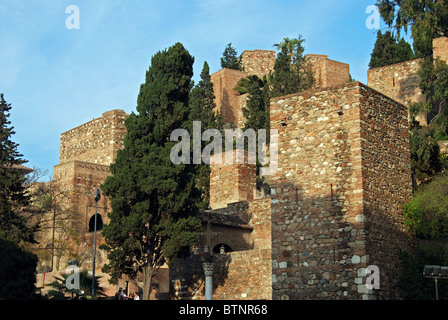 Gibralfaro Burg (Castillo de Gibralfaro) Malaga, Costa Del Sol, Malaga Provinz, Andalusien, Spanien, West-Europa. Stockfoto