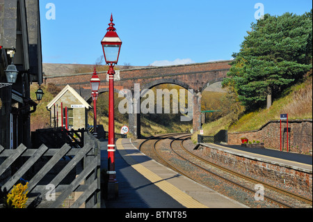 Dent Bahnhof, Settle-Carlisle Railway.  Dentdale, Yorkshire Dales National Park, Cumbria, England, Vereinigtes Königreich, Europa. Stockfoto