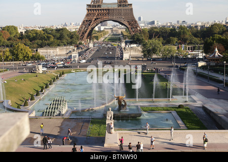 Eiffelturm in Paris, gesehen vom Trocadero Stockfoto