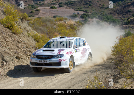 Rallye Zypern 2010: Special Stage 2 (Kalavassos 1) in der Nähe von Lageia.   5. November 2010 Stockfoto