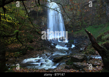 Melincourt Wasserfälle; Resolven; Wales; Stockfoto