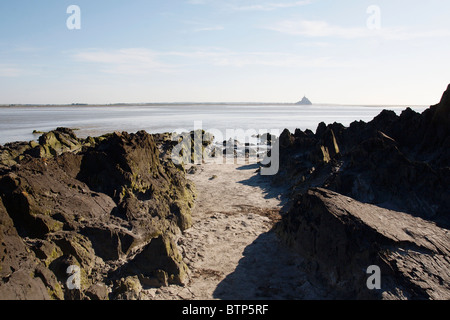 Frankreich, Normandie, Weg am Strand entlang Stockfoto