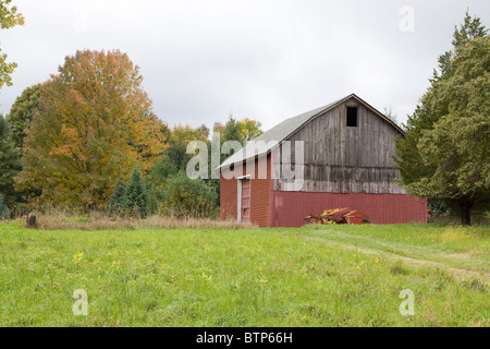 Eine alte rote Heuboden in Stamford Ct USA Stockfoto