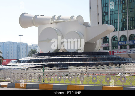 Straße Skulptur Scheich Rashid Street, Abu Dhabi, Vereinigte Arabische Emirate Stockfoto