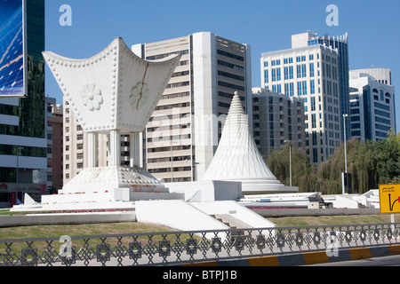 Straße Skulptur Scheich Rashid Street, Abu Dhabi, Vereinigte Arabische Emirate Stockfoto