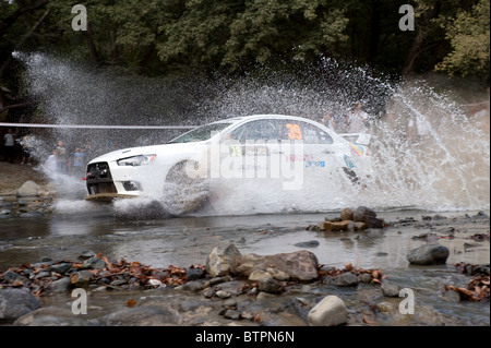 Rallye Zypern 2010: Besondere Etappe 13 (Foini 2) an der Kelefos Brücke in der Nähe von Agios Nikolaos, Bezirk Paphos, Zypern.   6. November 2010 Stockfoto