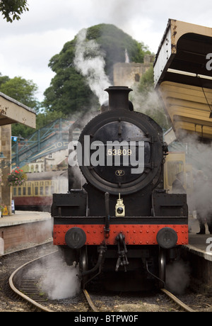 53809 Dampfzug an Pickering Railway Station North Yorkshire Moors England UK Stockfoto