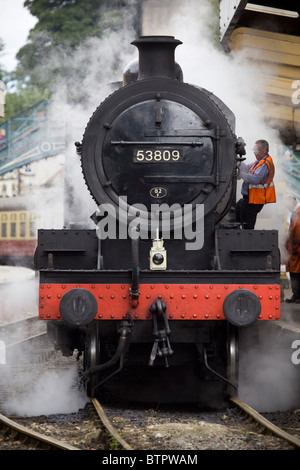 53809 Dampfzug an Pickering Zug Station North Yorkshire Moors England UK Stockfoto