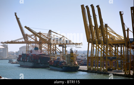 Container-Liegeplätze Barcelona Spanien Stockfoto