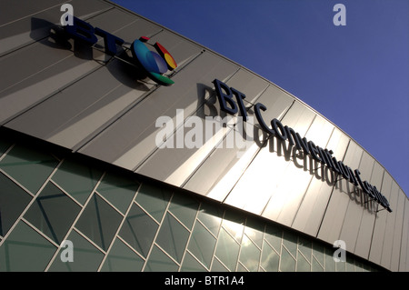 Die wichtigsten Namen auf der Seite der BT Convention Centre in Liverpool. Stockfoto