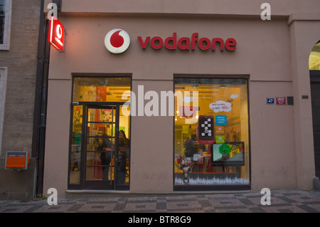 Vodafone Shop Wenzelsplatz Prag Tschechien Mitteleuropa Stockfoto