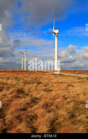 Ovenden Moor Wind Farm, Ovenden, Halifax, West Yorkshire, England, Vereinigtes Königreich. Stockfoto