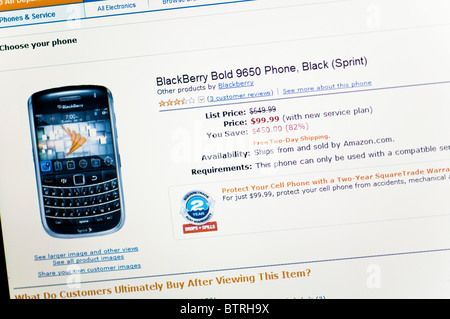 BlackBerry-Website Screenshot speichern Stockfoto