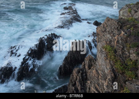 Vela-Küste. Cangas, Pontevedra, Galicien, Spanien. Stockfoto